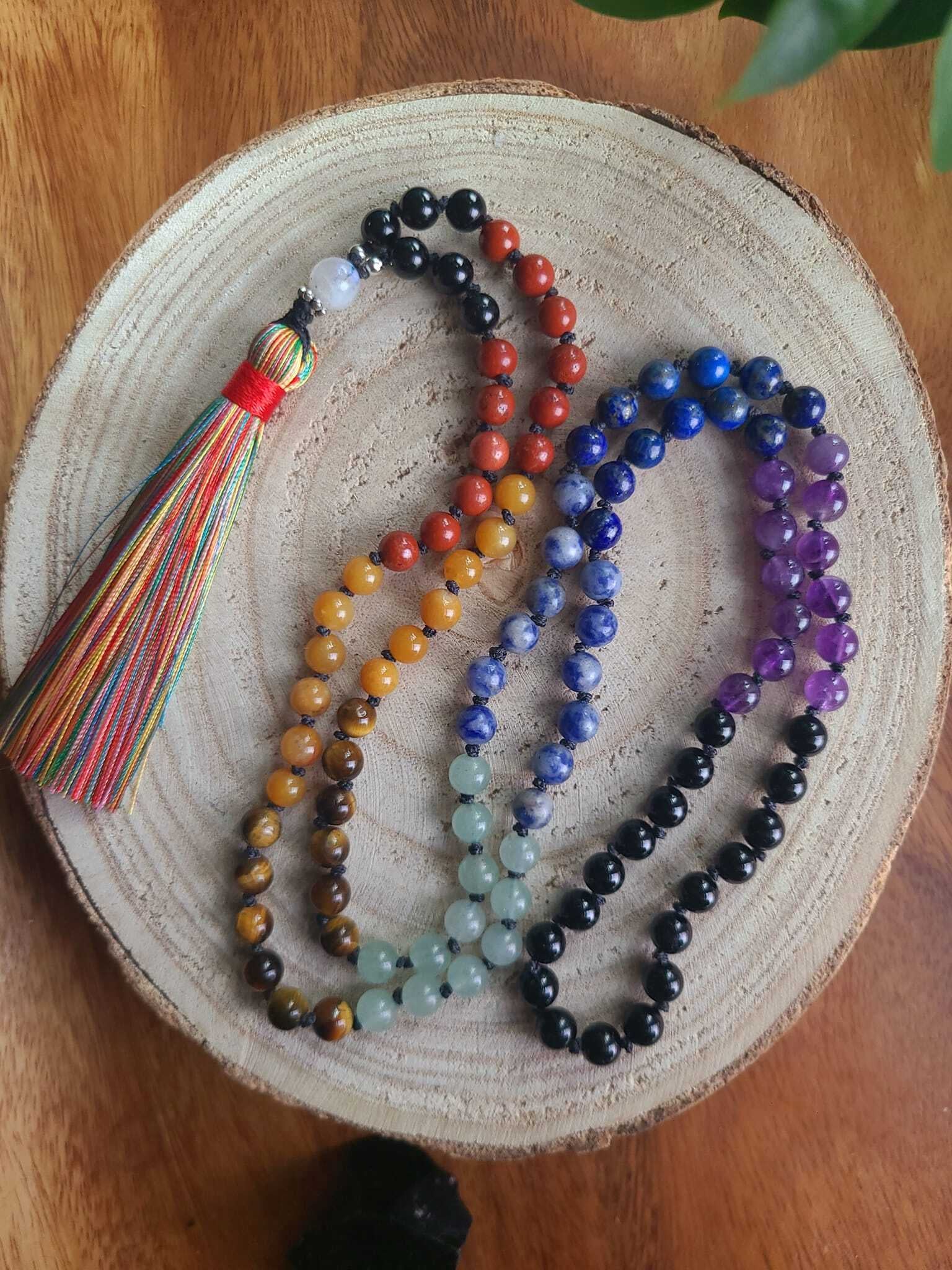 108 bead Zen polar bear Mala for store Truth, empowerment, and communication• Throat Chakra